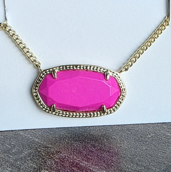 Kendra Scott Gold Necklace with Pink Pendant - Picture 1 of 5